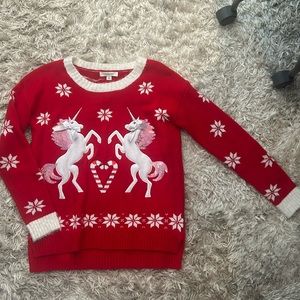 Red and white cute ugly Christmas sweater